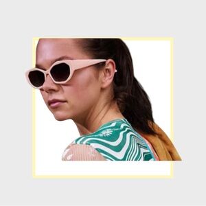 FREE PEOPLE UNCOMMON PEACH ROSE ANGULAR CAT EYE SUNGLASSES